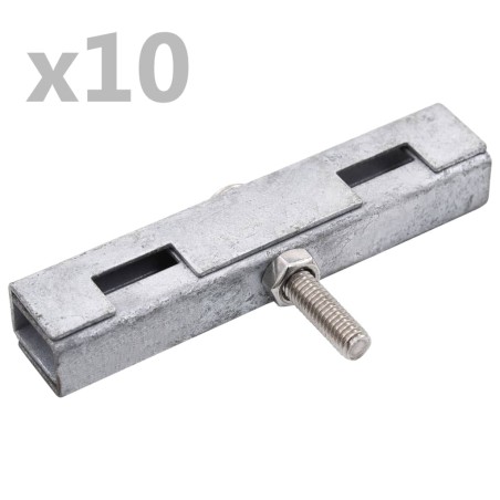 vidaXL U-Mattenverbinder 10 Sets Silbern