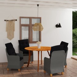vidaXL 5-tlg. Garten-Essgruppe Hellgrau