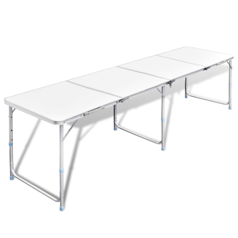 Campingtisch zusammenklappbar höhenverstellbar Aluminium 240 x 60 cm Campingtisch zusammenklappbar höhenverstellbar Aluminium 240 x 60 cm