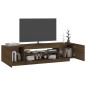 vidaXL TV-Schrank mit LED-Leuchten Braun Eichen-Optik 160x35x40 cm vidaXL TV-Schrank mit LED-Leuchten Braun Eichen-Optik 160x35x40 cm