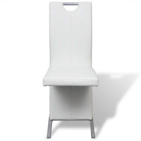 vidaXL Esszimmerstühle 2 Stk. Weiß Kunstleder 