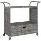 vidaXL Barwagen mit Schublade Grau 100x45x97 cm Poly Rattan vidaXL Barwagen mit Schublade Grau 100x45x97 cm Poly Rattan