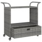 vidaXL Barwagen mit Schublade Grau 100x45x97 cm Poly Rattan vidaXL Barwagen mit Schublade Grau 100x45x97 cm Poly Rattan