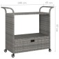 vidaXL Barwagen mit Schublade Grau 100x45x97 cm Poly Rattan vidaXL Barwagen mit Schublade Grau 100x45x97 cm Poly Rattan