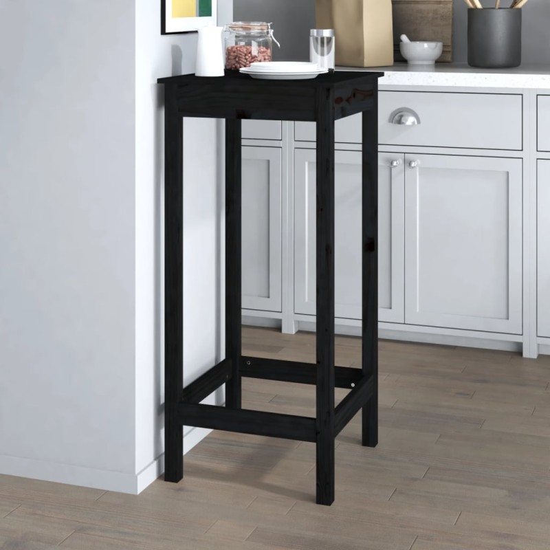 vidaXL Bartisch Schwarz 50x50x110 cm Massivholz Kiefer vidaXL Bartisch Schwarz 50x50x110 cm Massivholz Kiefer
