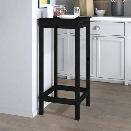 vidaXL Bartisch Schwarz 50x50x110 cm Massivholz Kiefer
