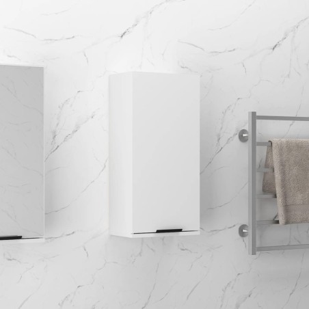 vidaXL Wand-Badschrank Hochglanz-Weiß 32x20x67 cm