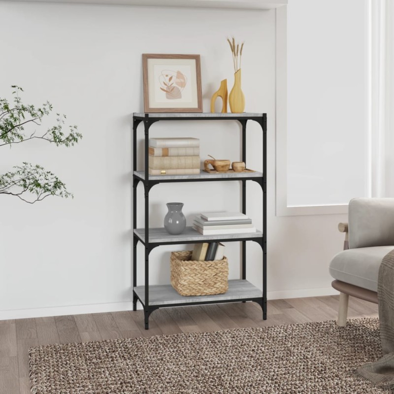 vidaXL Bücherregal Grau Sonoma 60x33x100 cm Holzwerkstoff und Stahl vidaXL Bücherregal Grau Sonoma 60x33x100 cm Holzwerkstoff und Stahl
