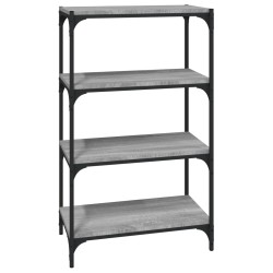 vidaXL Bücherregal Grau Sonoma 60x33x100 cm Holzwerkstoff und Stahl