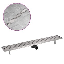 vidaXL Duschrinne 930x140 mm Edelstahl Linien-Design