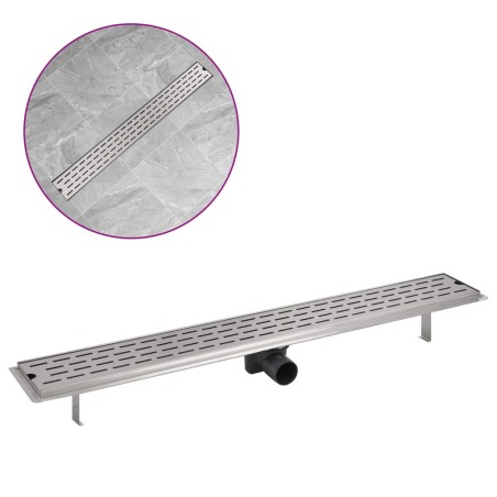 vidaXL Duschrinne 930x140 mm Edelstahl Linien-Design