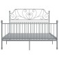 vidaXL Bettgestell Grau Metall 140x200 cm vidaXL Bettgestell Grau Metall 140x200 cm
