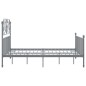 vidaXL Bettgestell Grau Metall 140x200 cm vidaXL Bettgestell Grau Metall 140x200 cm