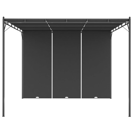 vidaXL Gartenpavillon mit Seitenvorhang 3x3x2,25 m Anthrazit