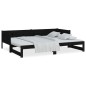 vidaXL Ausziehbares Tagesbett Schwarz Massivholz Kiefer 2x(90x200) cm vidaXL Ausziehbares Tagesbett Schwarz Massivholz Kiefer 2x(90x200) cm
