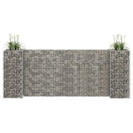 vidaXL H-förmiger Gabionen-Pflanzkorb Stahldraht 260x40x100 cm  