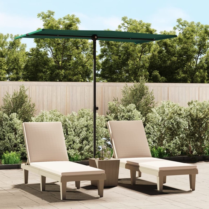 vidaXL Sonnenschirm mit Aluminium-Mast 180 x 110 cm Grün vidaXL Sonnenschirm mit Aluminium-Mast 180 x 110 cm Grün