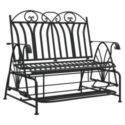 vidaXL Schaukelbank 2-Sitzer 114 cm Schwarz Stahl