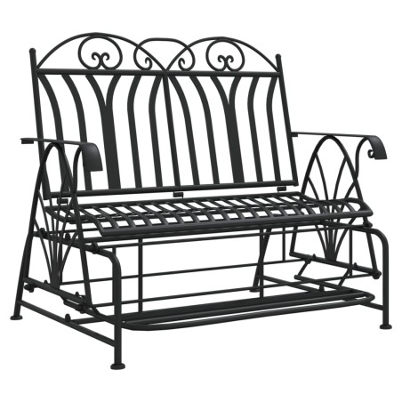 vidaXL Schaukelbank 2-Sitzer 114 cm Schwarz Stahl