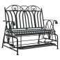 vidaXL Schaukelbank 2-Sitzer 114 cm Schwarz Stahl vidaXL Schaukelbank 2-Sitzer 114 cm Schwarz Stahl