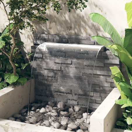 vidaXL Pool-Wasserfall mit LEDs Edelstahl 110 cm