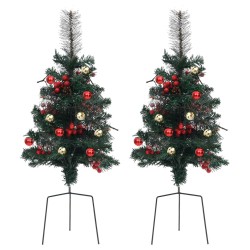 vidaXL Künstlicher Weihnachtsbaum mit LEDs 2 Stk. 76 cm PVC