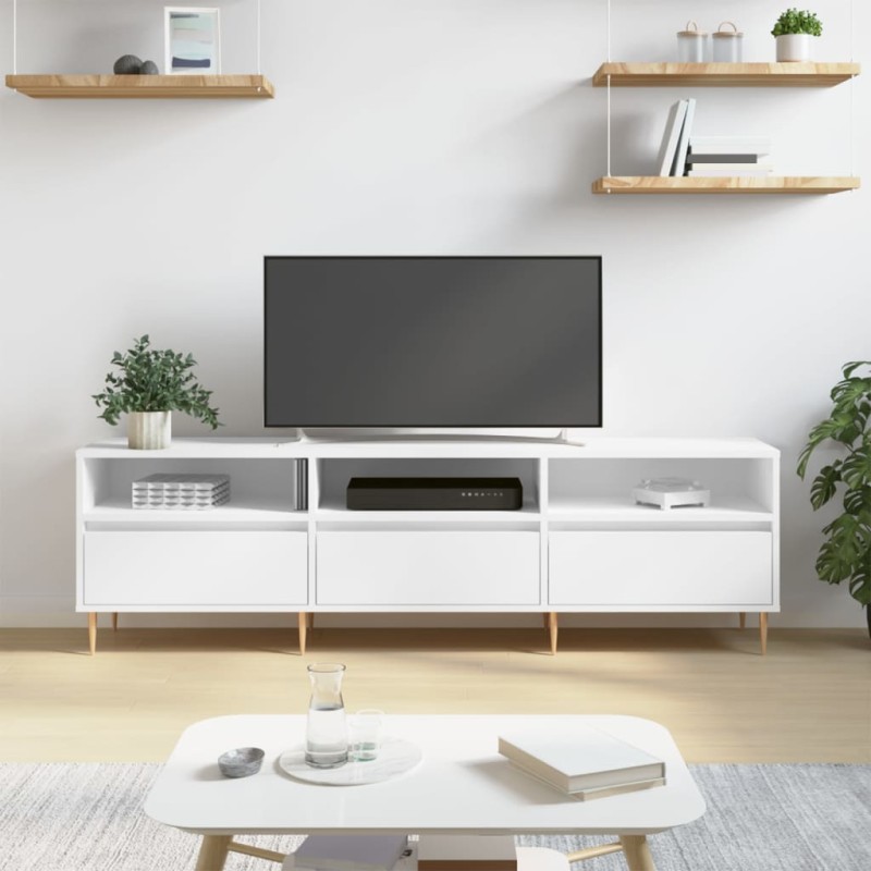 vidaXL TV-Schrank Weiß 150x30x44,5 cm Holzwerkstoff vidaXL TV-Schrank Weiß 150x30x44,5 cm Holzwerkstoff