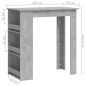 vidaXL Bartisch mit Regal Betongrau 102x50x103,5 cm vidaXL Bartisch mit Regal Betongrau 102x50x103,5 cm