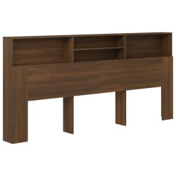 vidaXL Kopfteil mit Ablagen Braun Eichen-Optik 220x19x103,5 cm