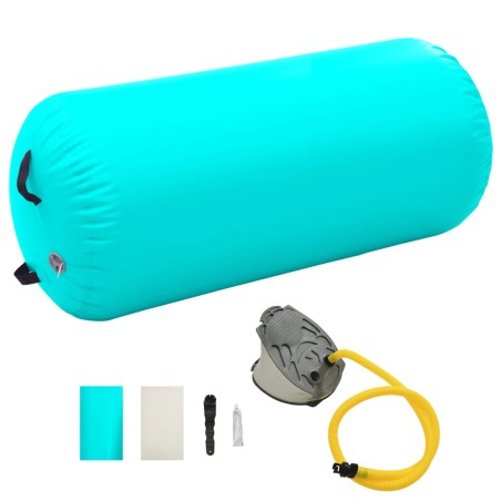 vidaXL Aufblasbare Gymnastik-Rolle mit Pumpe 120x90 cm PVC Grün