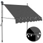 vidaXL Einziehbare Markise Handbetrieben mit LED 200 cm Anthrazit vidaXL Einziehbare Markise Handbetrieben mit LED 200 cm Anthrazit