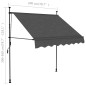 vidaXL Einziehbare Markise Handbetrieben mit LED 200 cm Anthrazit vidaXL Einziehbare Markise Handbetrieben mit LED 200 cm Anthrazit