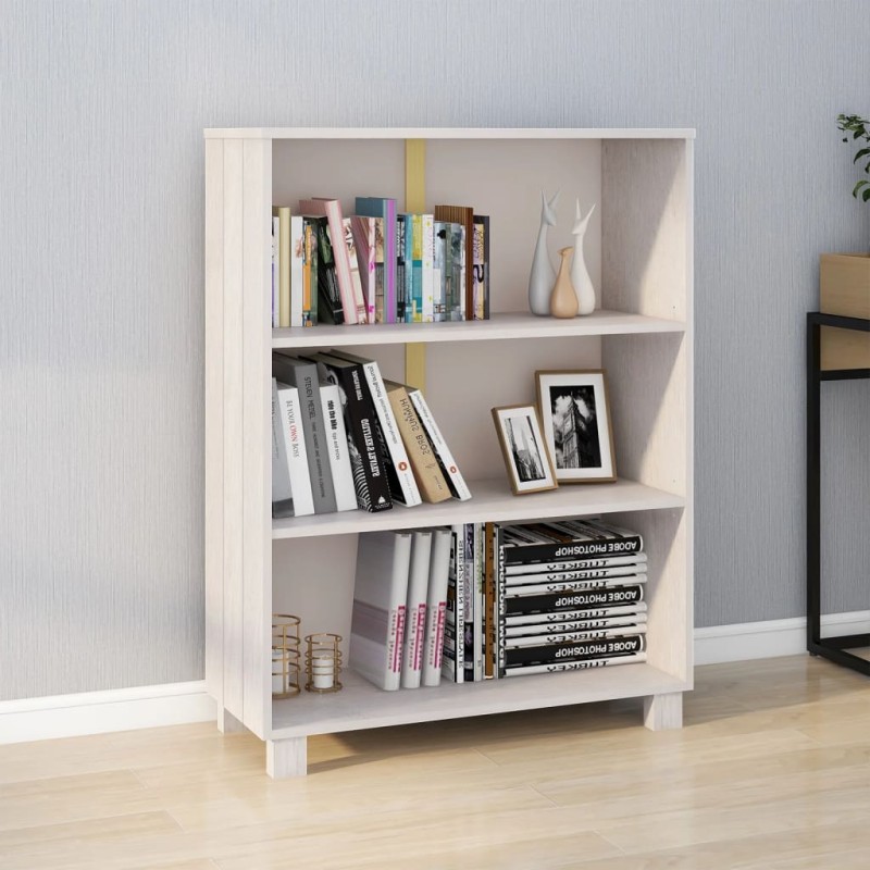 vidaXL Bücherschrank HAMAR Weiß 85x35x112 cm Massivholz Kiefer vidaXL Bücherschrank HAMAR Weiß 85x35x112 cm Massivholz Kiefer