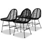 vidaXL Esszimmerstühle 4 Stk. Natur Rattan Schwarz vidaXL Esszimmerstühle 4 Stk. Natur Rattan Schwarz