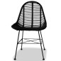 vidaXL Esszimmerstühle 4 Stk. Natur Rattan Schwarz vidaXL Esszimmerstühle 4 Stk. Natur Rattan Schwarz