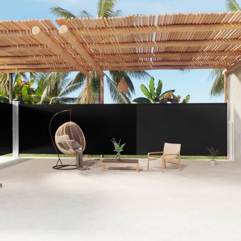 vidaXL Seitenmarkise Ausziehbar Schwarz 200x1200 cm vidaXL Seitenmarkise Ausziehbar Schwarz 200x1200 cm