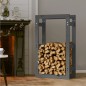 vidaXL Kaminholzregal Grau 60x25x100 cm Massivholz Kiefer vidaXL Kaminholzregal Grau 60x25x100 cm Massivholz Kiefer