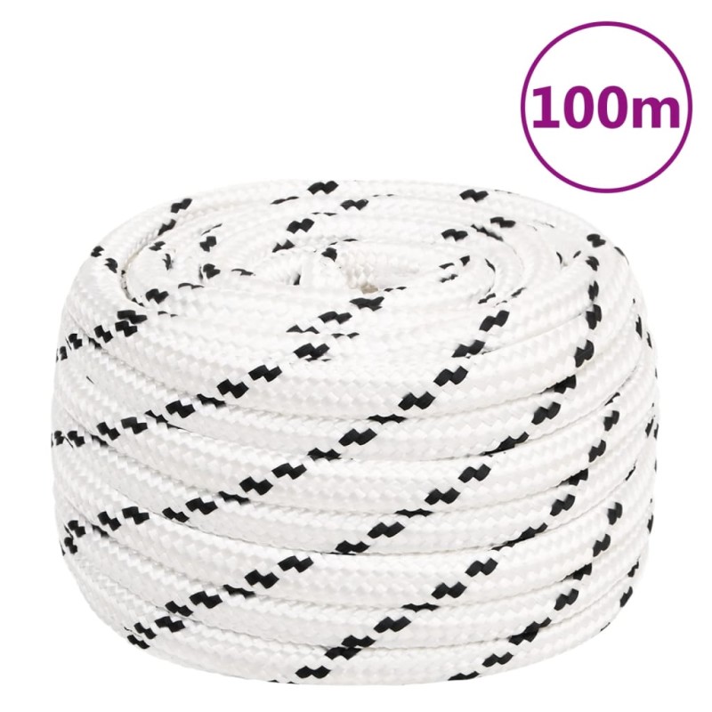 vidaXL Arbeitsseil Weiß 16 mm 100 m Polyester vidaXL Arbeitsseil Weiß 16 mm 100 m Polyester
