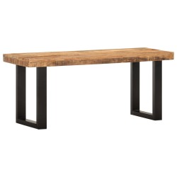 vidaXL Sitzbank 110 cm Raues Mango-Massivholz und Stahl