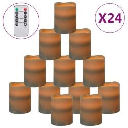 vidaXL LED-Kerzen 24 Stk. mit Fernbedienung Warmweiß