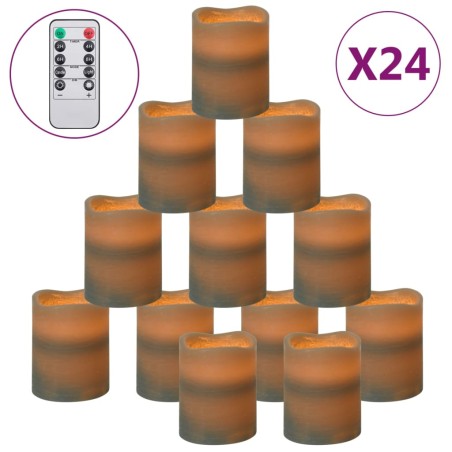 vidaXL LED-Kerzen 24 Stk. mit Fernbedienung Warmweiß
