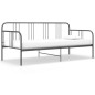 vidaXL Schlafsofa Bettgestell Grau Metall 90x200 cm vidaXL Schlafsofa Bettgestell Grau Metall 90x200 cm