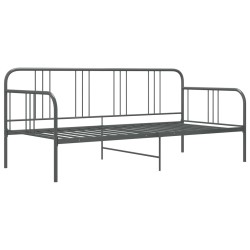 vidaXL Schlafsofa Bettgestell Grau Metall 90x200 cm