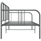 vidaXL Schlafsofa Bettgestell Grau Metall 90x200 cm vidaXL Schlafsofa Bettgestell Grau Metall 90x200 cm