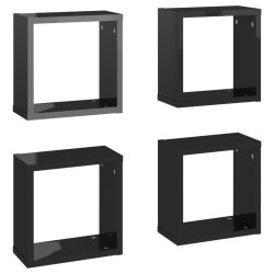 vidaXL Würfelregale 4 Stk. Hochglanz-Schwarz 30x15x30 cm