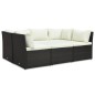 vidaXL 4-tlg. Garten-Lounge-Set mit Kissen Poly-Rattan Braun vidaXL 4-tlg. Garten-Lounge-Set mit Kissen Poly-Rattan Braun