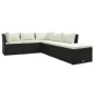 vidaXL 4-tlg. Garten-Lounge-Set mit Kissen Poly-Rattan Braun vidaXL 4-tlg. Garten-Lounge-Set mit Kissen Poly-Rattan Braun
