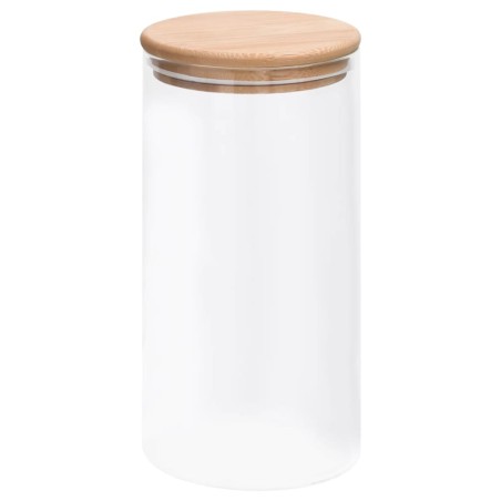 vidaXL Vorratsgläser mit Bambusdeckel 4 Stk. 1200 ml 