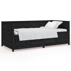 vidaXL Tagesbett Schwarz 90x200 cm Massivholz Kiefer