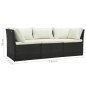 vidaXL 4-tlg. Garten-Lounge-Set mit Kissen Poly-Rattan Braun vidaXL 4-tlg. Garten-Lounge-Set mit Kissen Poly-Rattan Braun